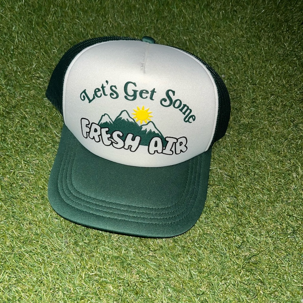 Lids Green and White Trucker Hat